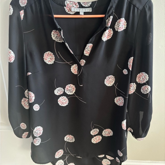Daniel Rainn Black Floral Blouse - Picture 1 of 3